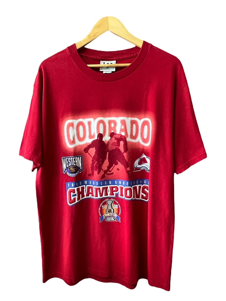 1996 Colorado Avalanche Western Conference Champions tee (OS L)