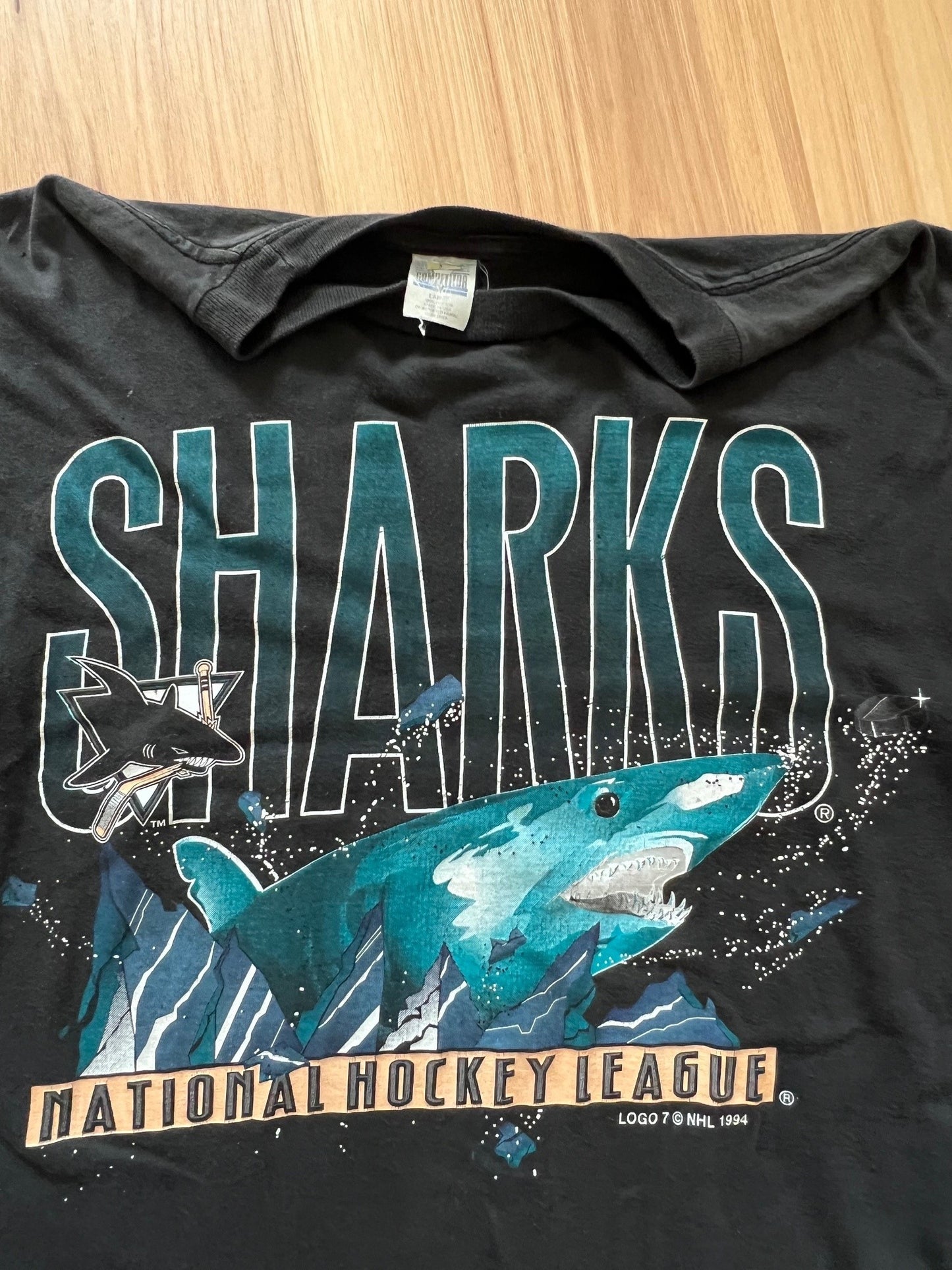 1994 San Jose Sharks NHL tee (L)