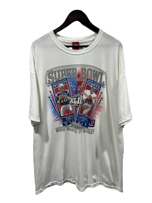 2008 New England Patriots v New York Giants Super Bowl XLII tee (XL)